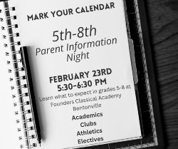 5th-8th Parent Information Night, 2/23/24 5:30-6:30, Middle School Building